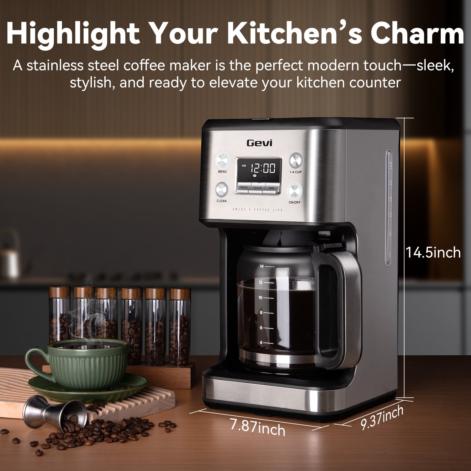 Gevi Programmable Brewing System 14-Cup Drip Coffee Makers