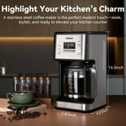 Gevi 14-Cup Programmable Drip Coffee Maker, Stainless Steel Smart Coffee Pot with Touch Control & Automatic Clean, Summer Edition