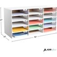 thumbnail image 4 of AdirOffice Organiseur de Fichiers en Carton à 15 Compartiments, Blanc (2 pack), 4 of 7