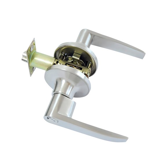 Jessar - Lever Entry Door Handle with Lock, Silver