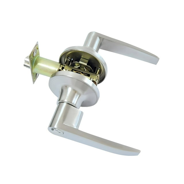 Jessar - Lever Entry Door Handle with Lock, Silver