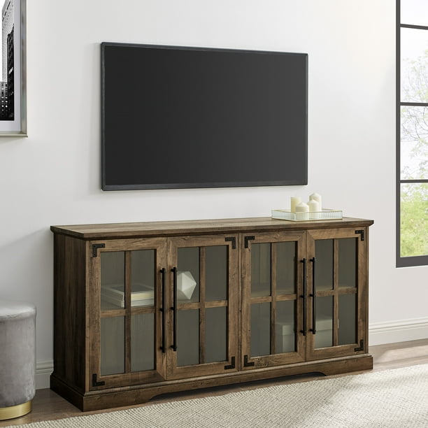 Woven Paths Farmhouse TV Stand for TVs up to 65", Reclaimed Barnwood
