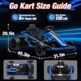 thumbnail image 6 of Joyracer 24V 14Ah Kids Electric Go Kart with Remote Control, 3 Speed Modes 5–10 MPH, 2 * 200W Motors, Metal Frame Ride on Toys Drift Kart for Big Kids, Music & Bluetooth, Blue, 6 of 10