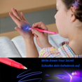 thumbnail image 4 of Juego de bolígrafos luminosos 2 en 1 para niño, set de 4 unidades de bolígrafos luminosos, color morado mágico, Combo de luz negra UV, tinta Invisible, juguetes educativos de aprendizaje, 4 of 4