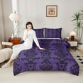 thumbnail image 4 of Homewish Baroque Floral Bedding Comforter Set,Victorian Flower Print Twin Comforter Sets,Retro Damask Jacquard Bedding Set For Adults,Ultra Soft Bedroom Decoration Reversible,2-Piece, 4 of 8