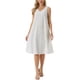 thumbnail image 1 of Vestido de lino sin mangas para mujer Inspire Chic, con escote en V, cinturilla con lazo, corte A, vestido de verano con bolsillos, color beige, 1 of 6