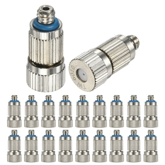 Uxcell 20-Pack Brass Misting Nozzles, 0.024"/0.6mm Orifice Mister Nozzles Brass High Pressure Spray Misting Nozzle Head  [3/16]