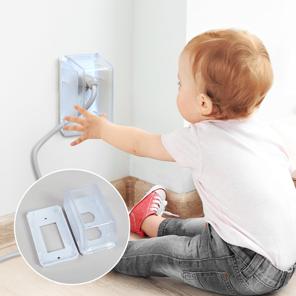 EUDEMON Baby Safety Electrical Outlet Cover Box Childproof Large Plug Cover for Babyproofing Outlets Easy to Install & Use White, Single Decorator Wall Plate