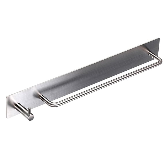Sumnacon Toallero con gancho de 13,38 pulgadas, 3M, autoadhesivo, de acero inoxidable, organizador para baño, cocina, dormitorio, acabado cepillado (toallero con gancho)