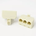 thumbnail image 7 of REGALWOVEN RJ11 6P4C 1 Male to 3 Female Telephone Wire Cord Connector Adapter Beige 2pcs, 7 of 7