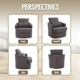 thumbnail image 6 of BISHE Modern Teddy Recliner Chair with 360° Swivel, Comfy Barrel Accent Armchair with Cushions, Upholstered Lounge Chair for Living Room, Bedroom, Nursery, Apartment, Gray Teddy, 6 of 7