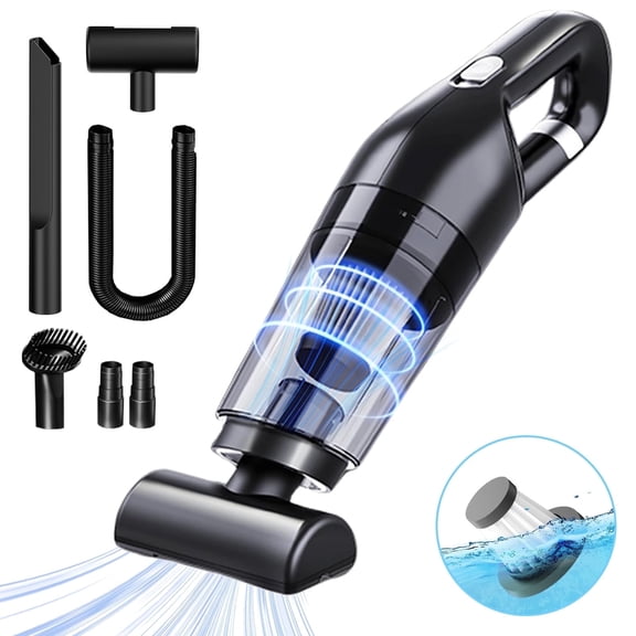 Kivdit Car Handheld Vacuum Cleaner,15000PA Portable Cordless Mini Dust Vacuum with 4000mAh Battery,Multi-Nozzles for Car Home Office