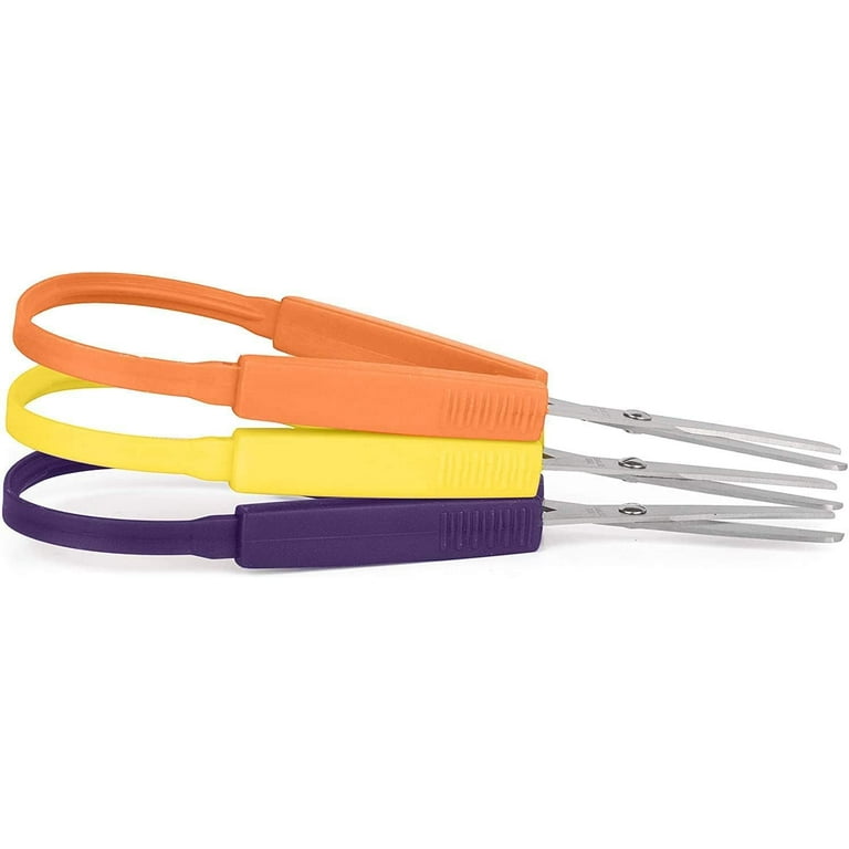 Loop Scissors for Kids 3-Pack Colorful Looped Adaptive Design Right and  Lefty Support Small Easy-Open Squeeze Handles Supports Elderly Special  Needs 