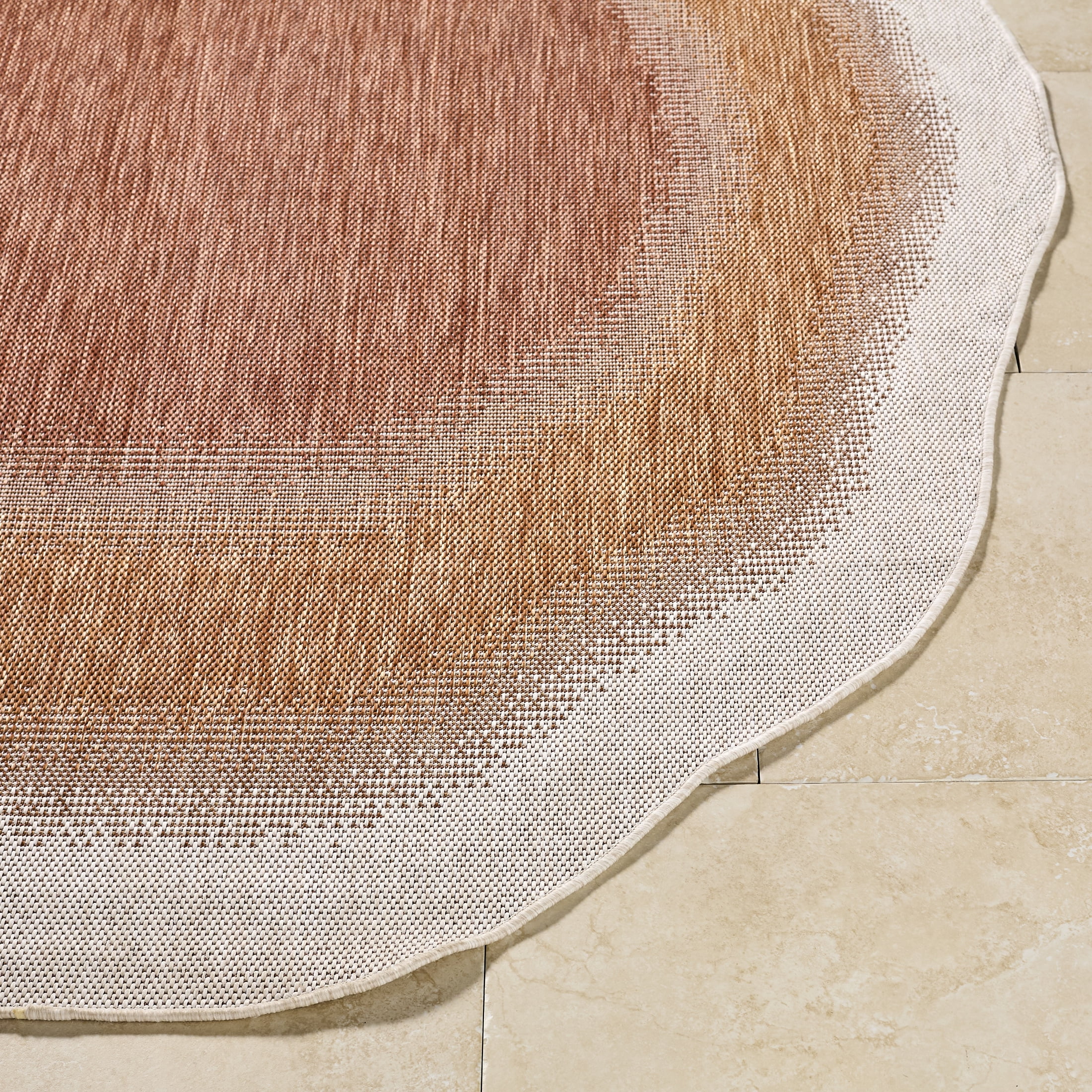 Livabliss Outdoor Rugs, 8x10 Miami Beach Traditional Rust Specialty Area Rug for Patio, Porch, Deck, Backyard, Waterproof Indoor Outdoor Carpet (7'10" x 10')