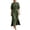 Green #8, variant on Wedding Guest Dresses V Neck Stand Collar Solid Y2k Dresses 3/4 Sleeve Side Slits Elegant Work Lightweight Trendy Maxi Dresses Navy XL