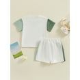 thumbnail image 4 of Bslissey Toddler Baby Boys Summer Clothes Contrast Color Short Sleeve Letter Print T-shirt + Elastic Waist Shorts 2Pcs Outfits Infant Casual Short Pants Sets 0-3 Years, 4 of 9
