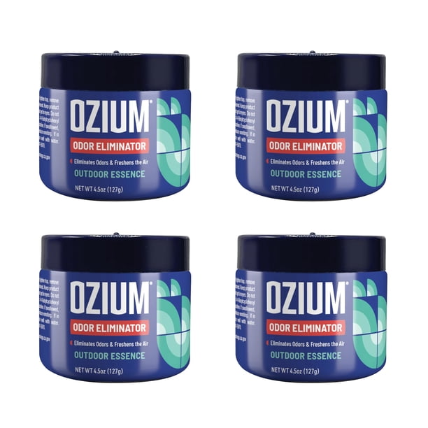 Gel eliminador de olores Ozium, 130 ml, paquete de 4 unidades para hogares, automóviles y oficinas