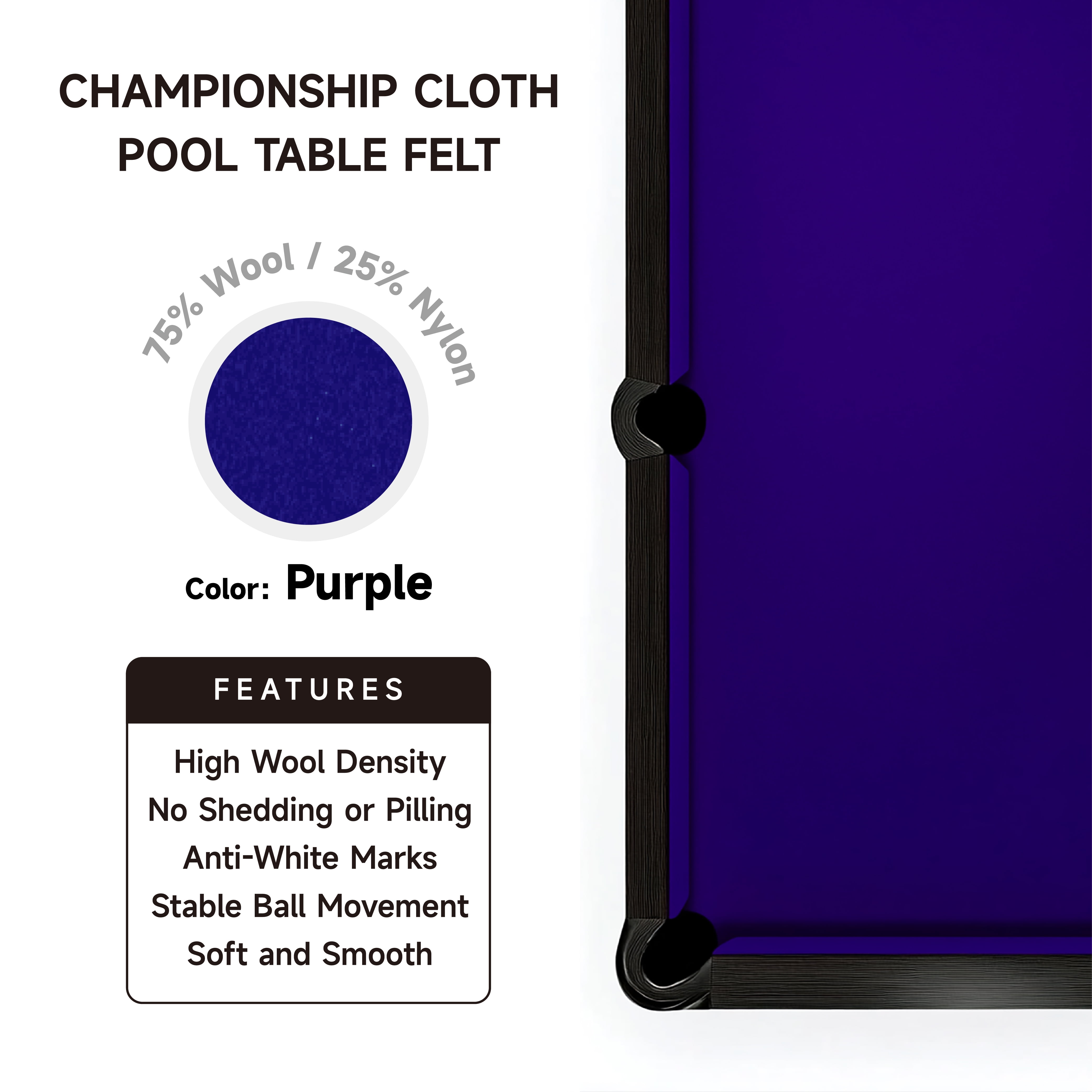 Empire USA Championship - Purple Invitational Felt w/Teflon - 7ft