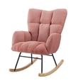 thumbnail image 6 of LUMAMIN Nursery Rocking Chair Teddy,  Teddy Fabric Rocking Chair with Tufted Backrest and Metal Frame, Upholstered Glider Chair for Living Room, Bedroom or Leisure Area, 6 of 12