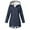 Dark Blue, variant on Womens Coats Outerwear Winter Women's Windproof Plush Insulation Long Sleeved Hooded Casual Coat