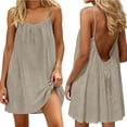 thumbnail image 2 of Admvng Women's Casual Backless Dress Sleeveless Spaghetti Strap Summer Everyday Dresses, 2 of 7