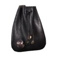 thumbnail image 1 of Mini bolso con cordón, monedero de cuero de PU, monedero, bolso medieval para cinturón, accesorio de disfraz para festivales góticos, juegos de rol Negro, 1 of 8