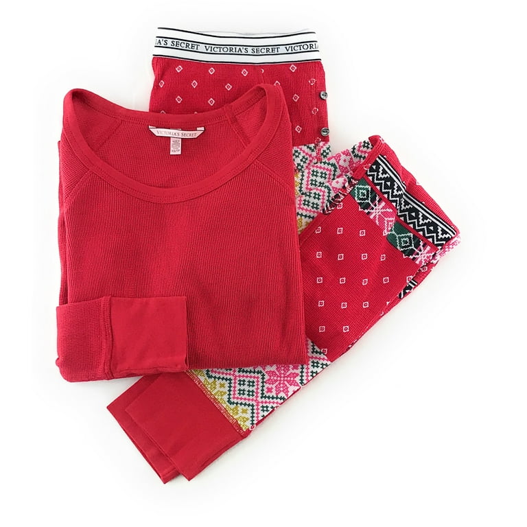 Victoria s Secret Fireside Long Jane Thermal Pajama Set Walmart