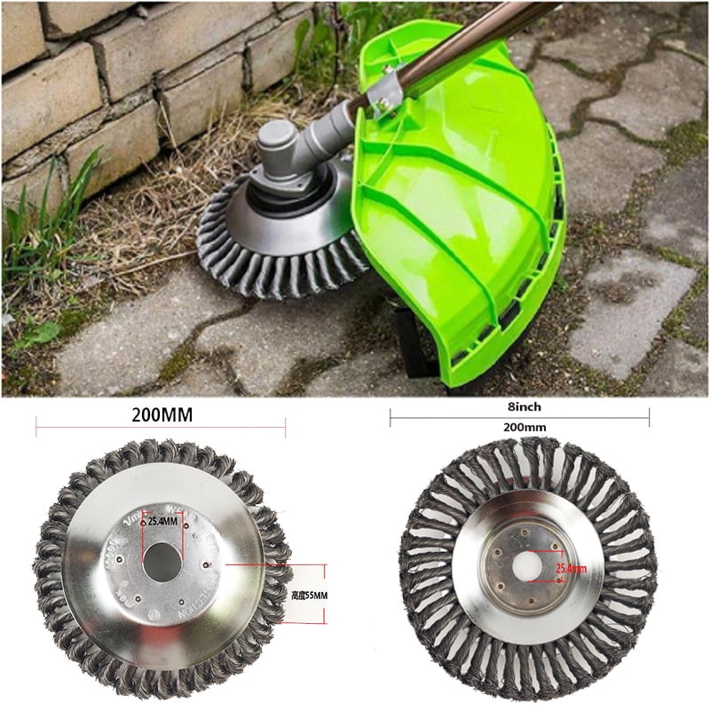 Junsice Cutter Head Trimmer Weed Brush Professional Lawn Mower For Cleaning Block Paving Round Brush Wire Wheel Garden Weed Razor Lawn Mower For La