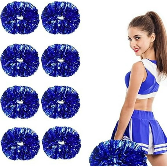 EONQY Plastic Cheerleading Poms, 8Pcs Super Cute Cheerleading pom poms Cheer Dance Pom Pom with Plastic Handle for Game, Sports, Aerobics