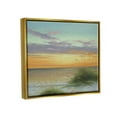 thumbnail image 3 of Coastal Reeds Sunset Beach Shore Coastal Painting Metallic Gold Framed Art Print Wall Art, 3 of 6