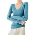 thumbnail image 5 of yillto Lightweight Sweaters for Womens Soft Knit Long Sleeve V Neck Sweater Fall Slim Fashion Outfits, 5 of 7