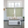 thumbnail image 2 of Sage Green Plaid Tier Curtains 24 Inch Length,Sheer Curtains for Bedroom Living Room Farmhouse Modern Simple Line Grid Points Short Kitchen Curtains Drapes for Small Half Window 27.5"x24" 2 Panels, 2 of 7