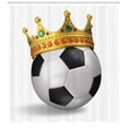 thumbnail image 3 of Ambesonne King Shower Curtain, Football Soccer with Crown, 69"Wx84"L, Multicolor, 3 of 3