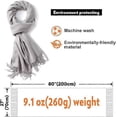 thumbnail image 3 of Bufanda y chal de pashmina de lana para mujeres y hombres, chal de pashmina, manta para bodas, fiestas y niñas, bufandas grandes y suaves., 3 of 5