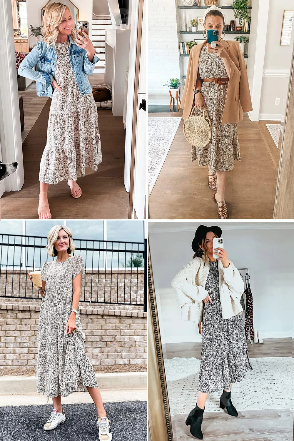 Fantaslook Dresses for Women Summer Casual Boho Dress Floral Print Ruffle Sleeve Midi Beach Dresses