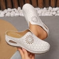 thumbnail image 2 of HomeDM Womens Wedge Sandals Closed Round Toe Comfort Arch Support Slip-On Walking Shoes for Summer Beach, Beige Size 5.5, 2 of 9