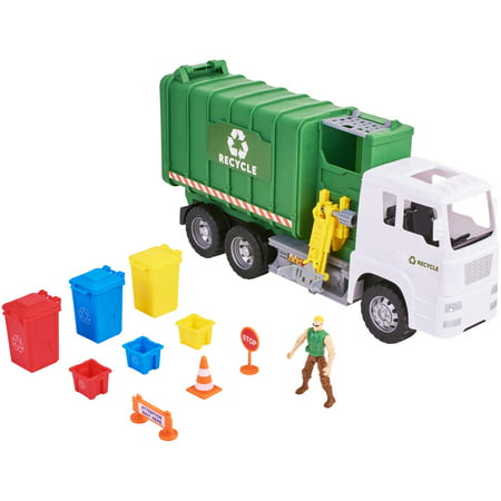 Kid Connection 11-Piece Light & Sound Recycling Truck Play (Best Garbage Truck Toy)