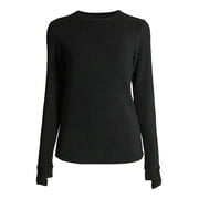 ClimateRight by Cuddl Duds Womens Warm Stretch Fleece Long Sleeve Crew Neck Thermal Base Layer Top, Sizes XS to 4X