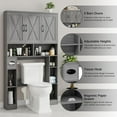 thumbnail image 3 of Vabches 67" Over The Toilet Storage Cabinet with Adjustable Shelf and Paper Holder, Freestanding Bathroom Storage Organizer with Open Storage Shelf, 3 of 7