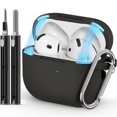 thumbnail image 1 of Funda de Silicona Negra para AirPods 4 (2024) con Cierre Magnético y Llavero que Incluye Kit de Limpieza 3 en 1 para Protección Total, 1 of 7