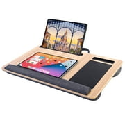 Lap Desk Laptop Bed Table: Home Office Portable Computer Lapdesk with Soft Pillow Cushion - Laptop Tray for Work and Gaming on Couch - Fits up to 15.6 Inch Laptop