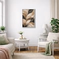 thumbnail image 3 of Framed Canvas Print Abstract Leaves Wall Art Modern Botanical Decorative for Living Room Bedroom - 24"x36" WHITE, 3 of 8