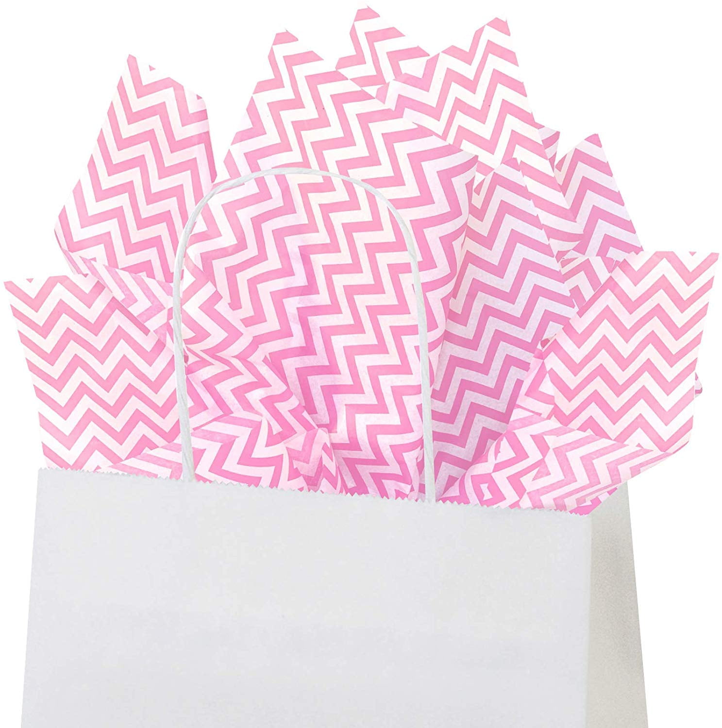 Light Pink Chevron Tissue Paper, 15"x20", 100 ct