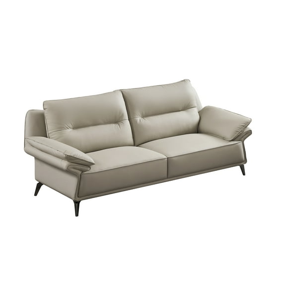 American Eagle EK-D836-LG-SF Modern Light Gray Italian Top Grain Leather Sofa
