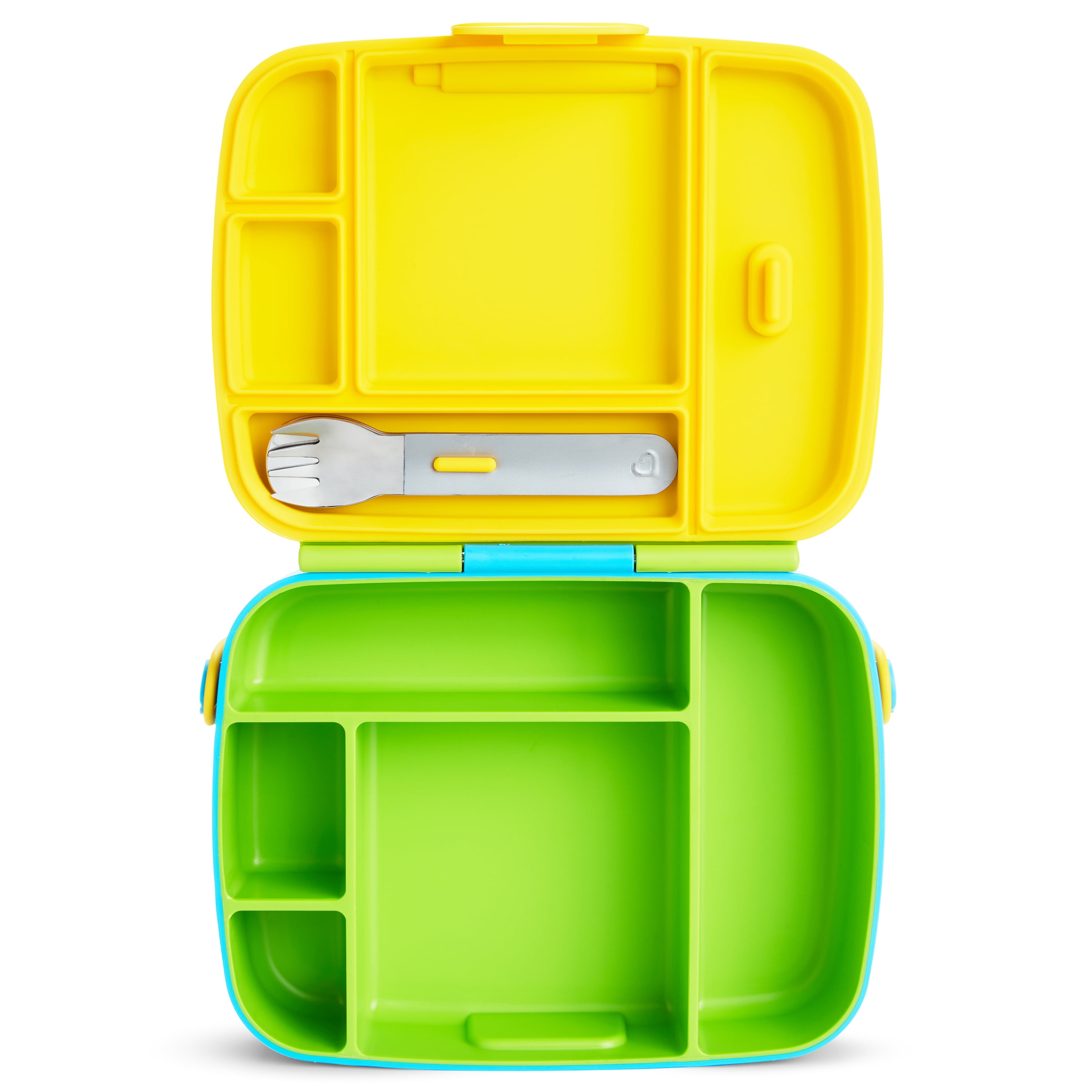 Munchkin Bento Box Toddler Lunch Box, BPA-Free, Green/Yellow/Blue