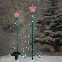 HCBY Christmas Tree Warm Light, Solar Powered, Floor to Ceiling Wrought Iron, Outdoor Courtyard Decorative, Landscape Street Colored Light (B,30"x8")