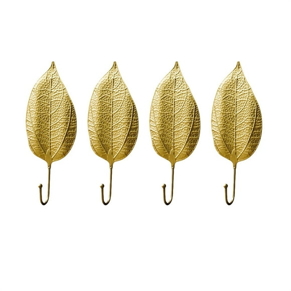 Metal Hooks for Hanging Clothes Door Hanger Holder Bathroom Wall Rack with Hooks Wire Shelves for Wall End Caps Metal Pot Stand for Cooking Style No Drill Decorative Leaf Hook For Clothes And