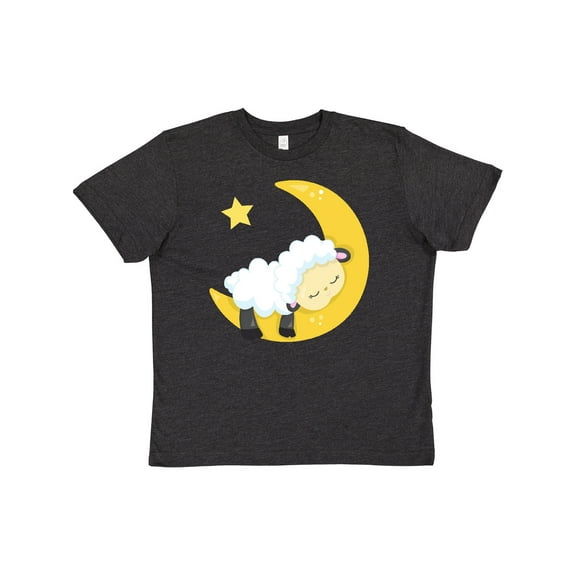 Inktastic Cute Sheep Sleeping On The Moon, White Sheep, Star Youth T-Shirt