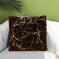 thumbnail image 4 of PEONAVET Velvet Decorative Throw Pillow Covers, 18×18 Soft Solid Square Cushion Case, Marble Pattern Pillow Case for Couch Sofa Bed Home Decoration（Coffee）, 4 of 6