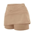 thumbnail image 5 of vigerkar Elastic Skorts for Women, Women's Casual Athletic Tennis Skirts, Sports Lightweight Golf Workout Skort (Khaki, S), 5 of 5